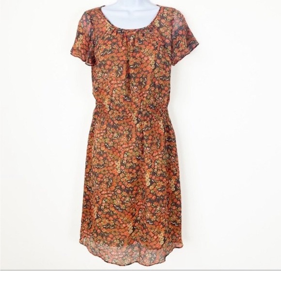 sundance silk floral dress Womens 100% A-Line Size 6 Multicolor Cap Sleeve Lined This dress features a tiered maxi skirt and ruffle sleeves with gold lurex detailing Sundance Sonora Bloom Peach Floral